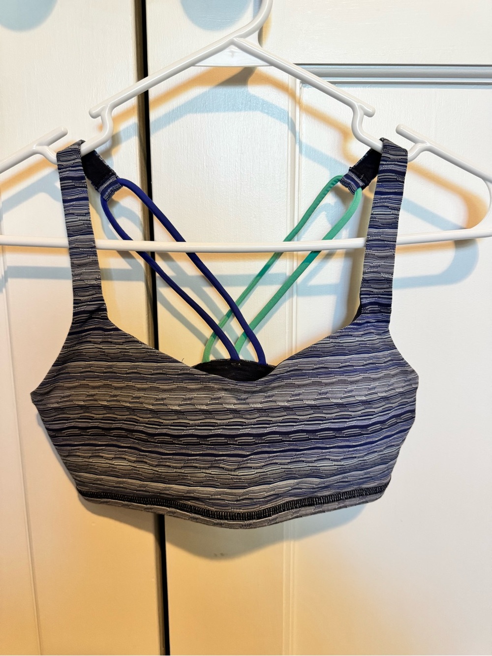 Lululemon Striped Sports Bra with Crisscross Straps